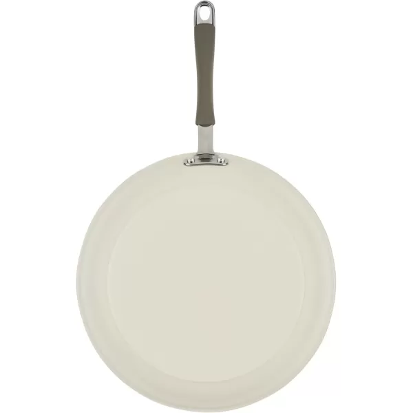 imageRachael Ray Cucina Ceramic Nonstick Saute Pan with Lid 3 Quart Non Stick Sauteuse Pan Dishwasher Safe  AlmondAlmond