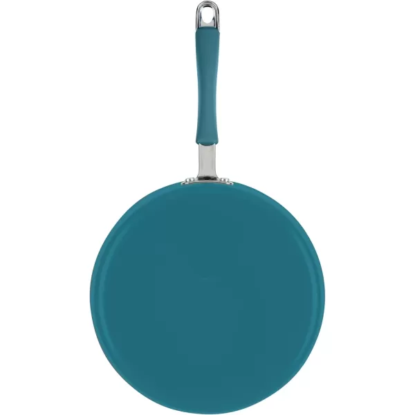 imageRachael Ray Cucina Ceramic Nonstick Saute Pan with Lid 3 Quart Non Stick Sauteuse Pan Dishwasher Safe  AlmondMarine Blue