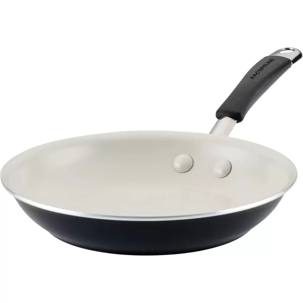 imageRachael Ray Cucina Ceramic Nonstick Saute Pan with Lid 3 Quart Non Stick Sauteuse Pan Dishwasher Safe  AlmondPeppercorn