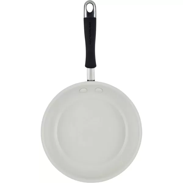 imageRachael Ray Cucina Ceramic Nonstick Saute Pan with Lid 3 Quart Non Stick Sauteuse Pan Dishwasher Safe  AlmondPeppercorn