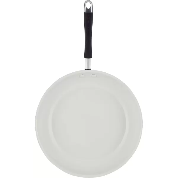 imageRachael Ray Cucina Ceramic Nonstick Saute Pan with Lid 3 Quart Non Stick Sauteuse Pan Dishwasher Safe  AlmondPeppercorn