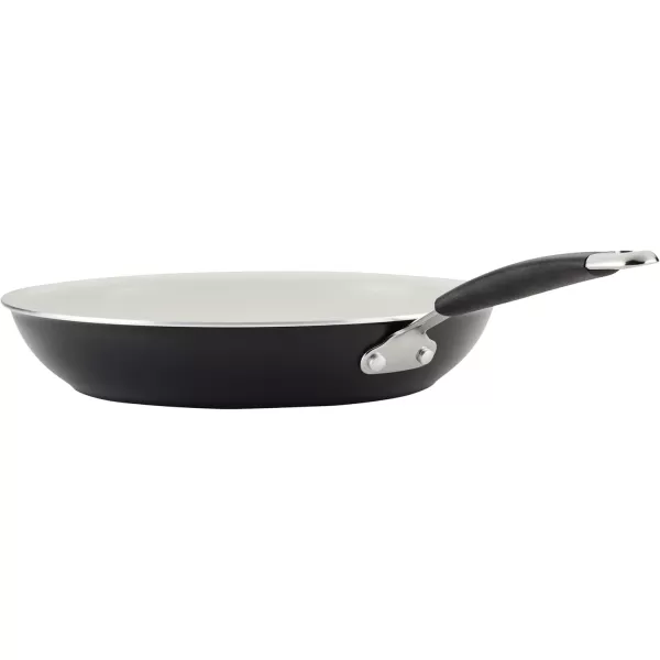imageRachael Ray Cucina Ceramic Nonstick Saute Pan with Lid 3 Quart Non Stick Sauteuse Pan Dishwasher Safe  AlmondPeppercorn