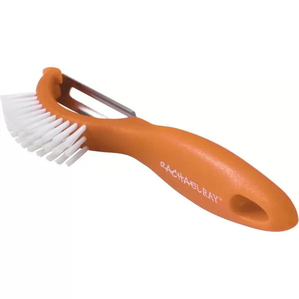 imageRachael Ray Kitchen Gadgets VegetableFruit Peeler with Brush 3In1 Tool RedOrange