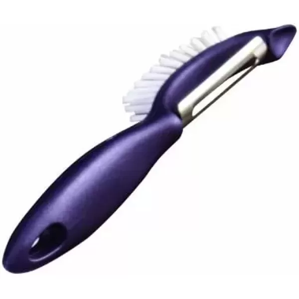 imageRachael Ray Kitchen Gadgets VegetableFruit Peeler with Brush 3In1 Tool RedPurple