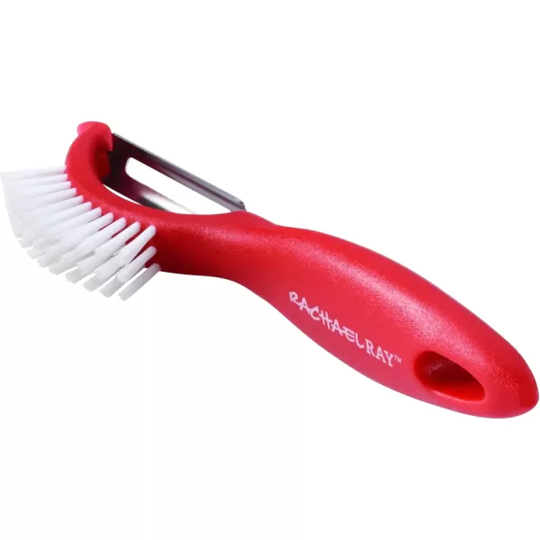 imageRachael Ray Kitchen Gadgets VegetableFruit Peeler with Brush 3In1 Tool RedRed