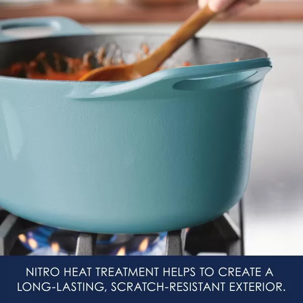 imageRachael Ray NITRO Cast Iron Dutch Oven 65 Quart Agave BlueAgave Blue