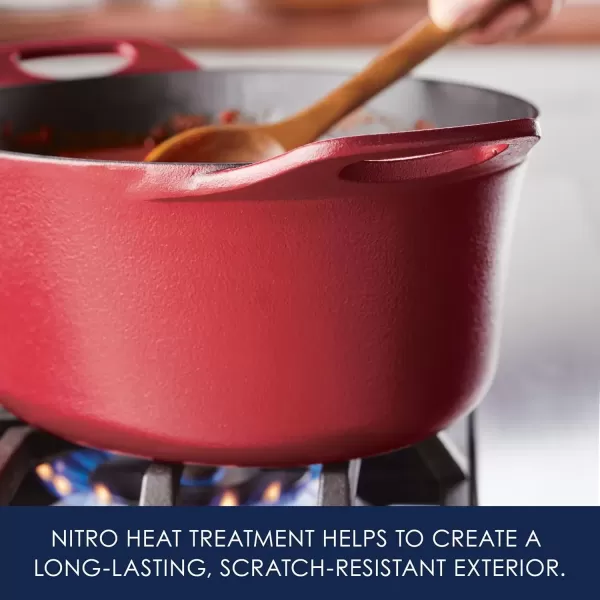 imageRachael Ray NITRO Cast Iron Dutch Oven 65 Quart Agave BlueRed