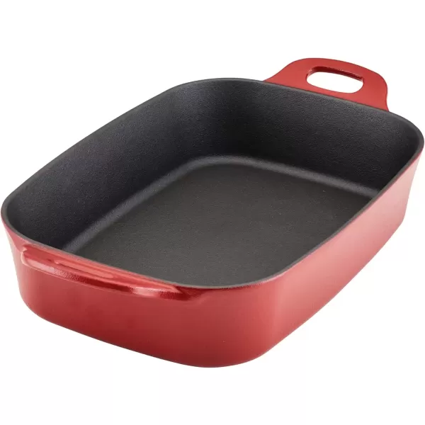 imageRachael Ray NITRO Cast Iron Roasting Lasagna PanBaking Dish RoasterRectangular 9 Inch x 13 Inch RedRed