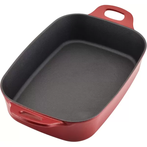imageRachael Ray NITRO Cast Iron Roasting Lasagna PanBaking Dish RoasterRectangular 9 Inch x 13 Inch RedRed