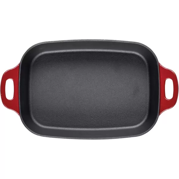 imageRachael Ray NITRO Cast Iron Roasting Lasagna PanBaking Dish RoasterRectangular 9 Inch x 13 Inch RedRed