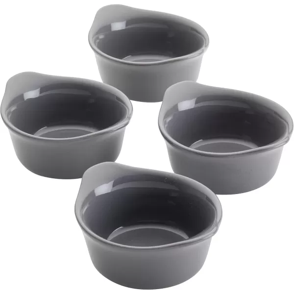 imageRachael Ray Solid Glaze Ceramics Round RamekinsDipping Cup Set 4 Piece Agave BlueGray