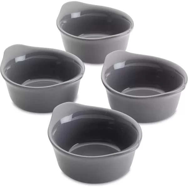 imageRachael Ray Solid Glaze Ceramics Round RamekinsDipping Cup Set 4 Piece Agave BlueGray