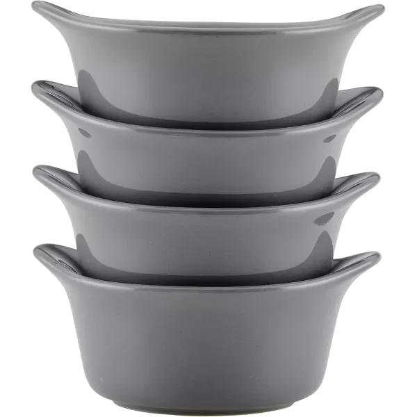 imageRachael Ray Solid Glaze Ceramics Round RamekinsDipping Cup Set 4 Piece Agave BlueGray