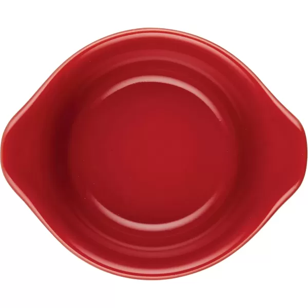 imageRachael Ray Solid Glaze Ceramics Round RamekinsDipping Cup Set 4 Piece Agave BlueRed