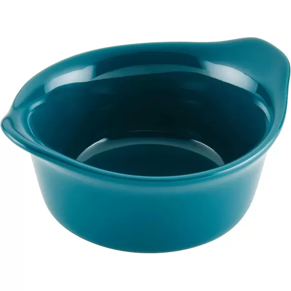 imageRachael Ray Solid Glaze Ceramics Round RamekinsDipping Cup Set 4 Piece Agave BlueTeal