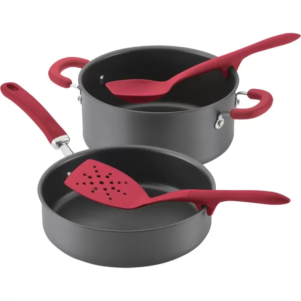imageRachael Ray Tools and Gadgets Lazy Tools Nonstick KitchenCooking Utensil Set 6 Piece  Red