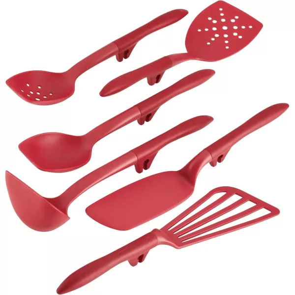 imageRachael Ray Tools and Gadgets Lazy Tools Nonstick KitchenCooking Utensil Set 6 Piece  Red