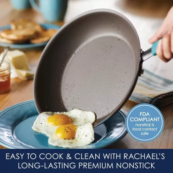 imageRachael Ray  16802 Rachael Ray Cucina Nonstick Cookware Pots and Pans Set 12 Piece Sea Salt GrayAgave Blue