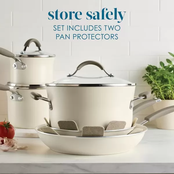 imageRachael Ray  16802 Rachael Ray Cucina Nonstick Cookware Pots and Pans Set 12 Piece Sea Salt GrayAlmond