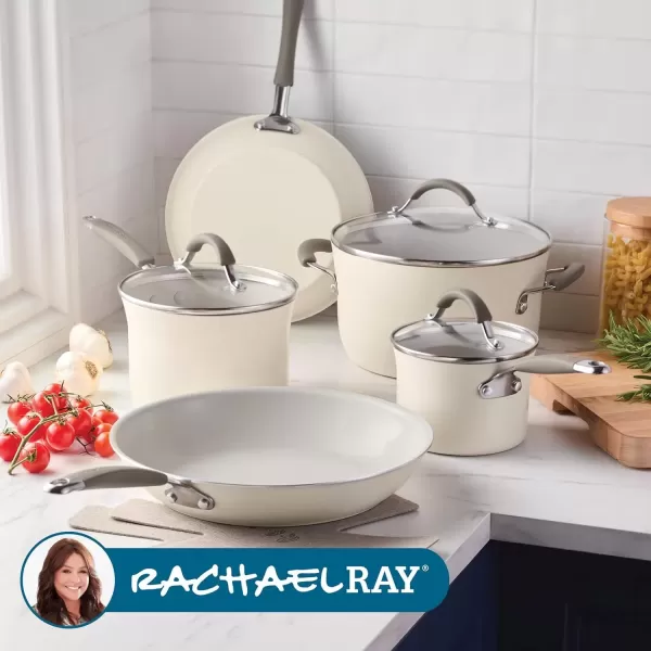 imageRachael Ray  16802 Rachael Ray Cucina Nonstick Cookware Pots and Pans Set 12 Piece Sea Salt GrayAlmond