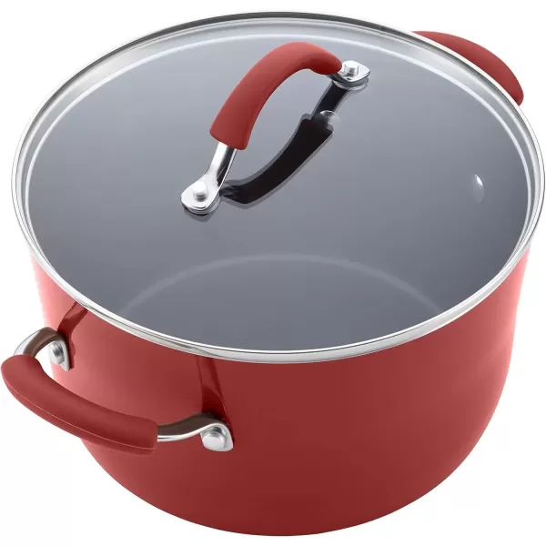 imageRachael Ray  16802 Rachael Ray Cucina Nonstick Cookware Pots and Pans Set 12 Piece Sea Salt GrayCranberry Red