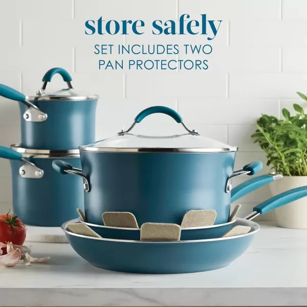 imageRachael Ray  16802 Rachael Ray Cucina Nonstick Cookware Pots and Pans Set 12 Piece Sea Salt GrayMarine Blue