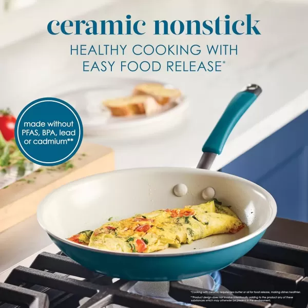 imageRachael Ray  16802 Rachael Ray Cucina Nonstick Cookware Pots and Pans Set 12 Piece Sea Salt GrayMarine Blue