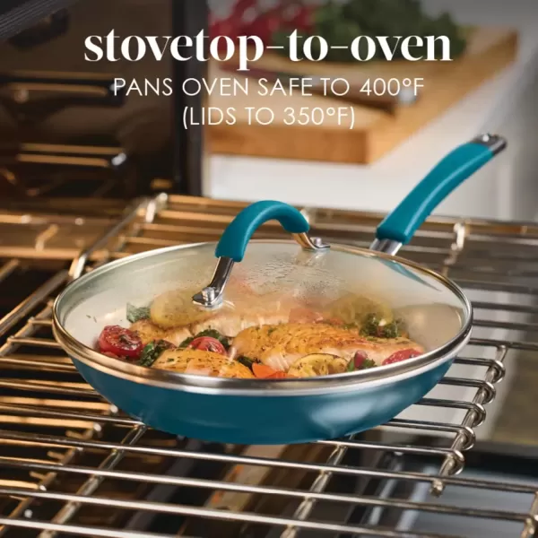 imageRachael Ray  16802 Rachael Ray Cucina Nonstick Cookware Pots and Pans Set 12 Piece Sea Salt GrayMarine Blue