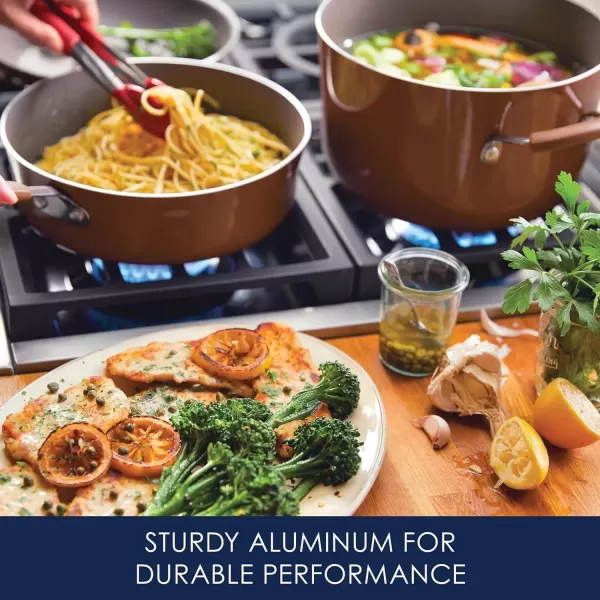 imageRachael Ray  16802 Rachael Ray Cucina Nonstick Cookware Pots and Pans Set 12 Piece Sea Salt GrayMushroom Brown