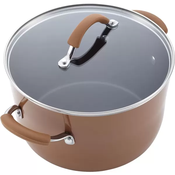 imageRachael Ray  16802 Rachael Ray Cucina Nonstick Cookware Pots and Pans Set 12 Piece Sea Salt GrayMushroom Brown