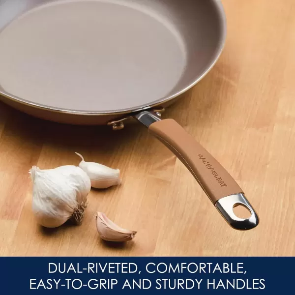 imageRachael Ray  16802 Rachael Ray Cucina Nonstick Cookware Pots and Pans Set 12 Piece Sea Salt GrayMushroom Brown