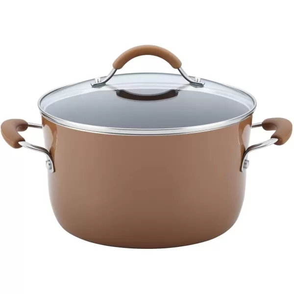 imageRachael Ray  16802 Rachael Ray Cucina Nonstick Cookware Pots and Pans Set 12 Piece Sea Salt GrayMushroom Brown