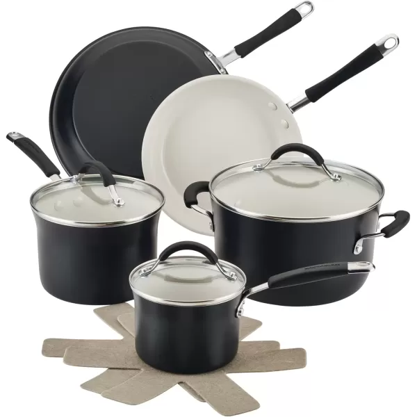 imageRachael Ray  16802 Rachael Ray Cucina Nonstick Cookware Pots and Pans Set 12 Piece Sea Salt GrayPeppercorn