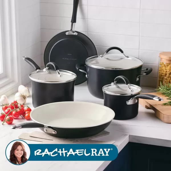 imageRachael Ray  16802 Rachael Ray Cucina Nonstick Cookware Pots and Pans Set 12 Piece Sea Salt GrayPeppercorn