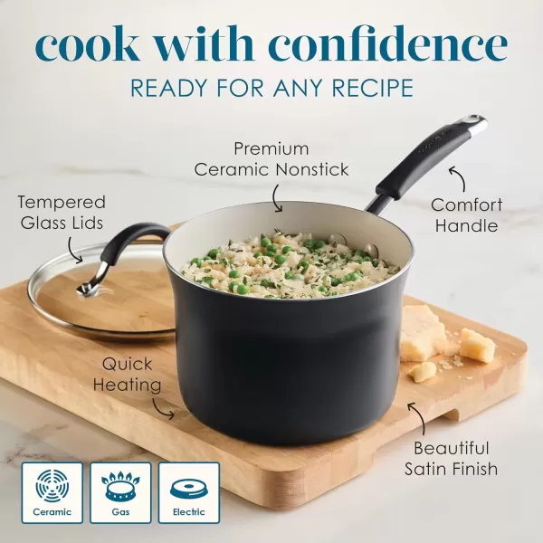 imageRachael Ray  16802 Rachael Ray Cucina Nonstick Cookware Pots and Pans Set 12 Piece Sea Salt GrayPeppercorn