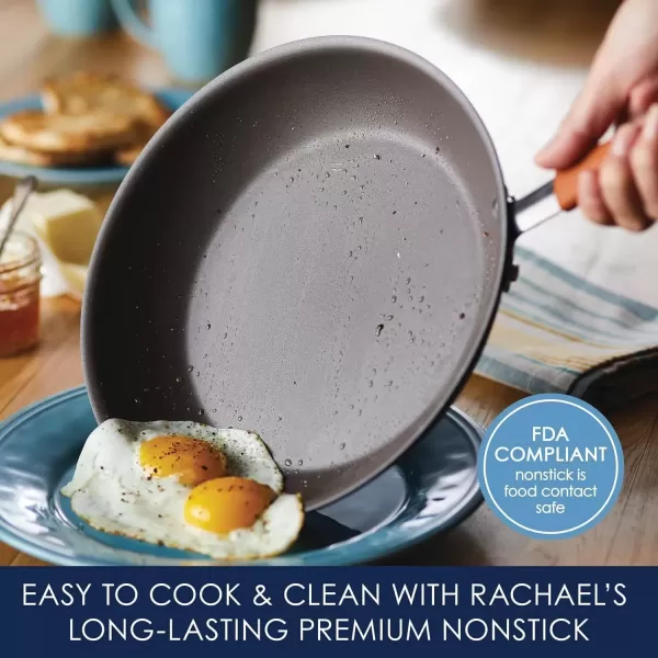 imageRachael Ray  16802 Rachael Ray Cucina Nonstick Cookware Pots and Pans Set 12 Piece Sea Salt GrayPumpkin Orange