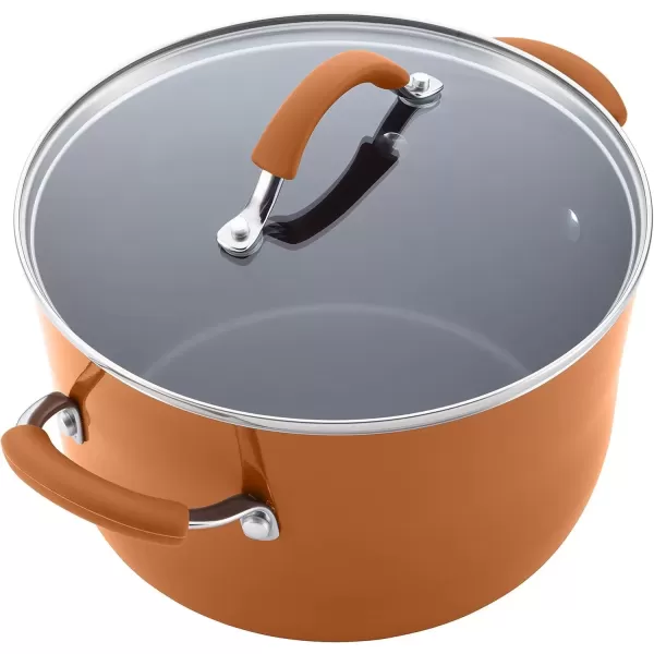 imageRachael Ray  16802 Rachael Ray Cucina Nonstick Cookware Pots and Pans Set 12 Piece Sea Salt GrayPumpkin Orange