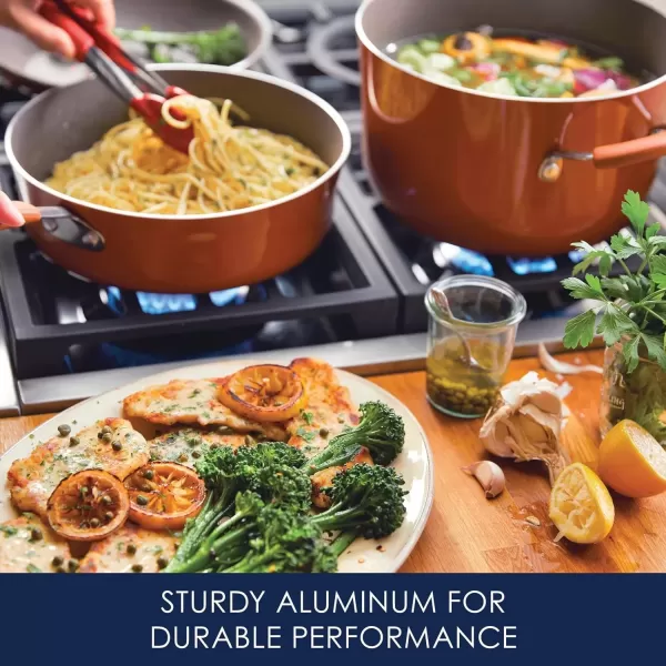 imageRachael Ray  16802 Rachael Ray Cucina Nonstick Cookware Pots and Pans Set 12 Piece Sea Salt GrayPumpkin Orange