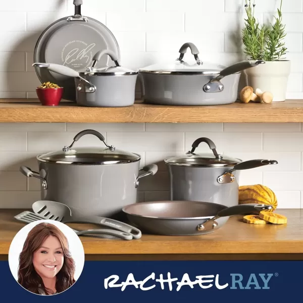 imageRachael Ray  16802 Rachael Ray Cucina Nonstick Cookware Pots and Pans Set 12 Piece Sea Salt GraySea Salt Gray