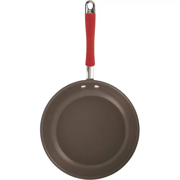 imageRachael Ray 87633 Cucina Hard Anodized Nonstick Frying Pan Set  Fry Pan Set  Hard Anodized Skillet Set  925 Inch and 115 Inch GrayGray with Red Handles