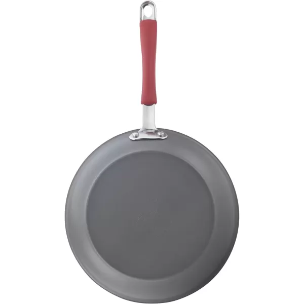 imageRachael Ray 87633 Cucina Hard Anodized Nonstick Frying Pan Set  Fry Pan Set  Hard Anodized Skillet Set  925 Inch and 115 Inch GrayGray with Red Handles