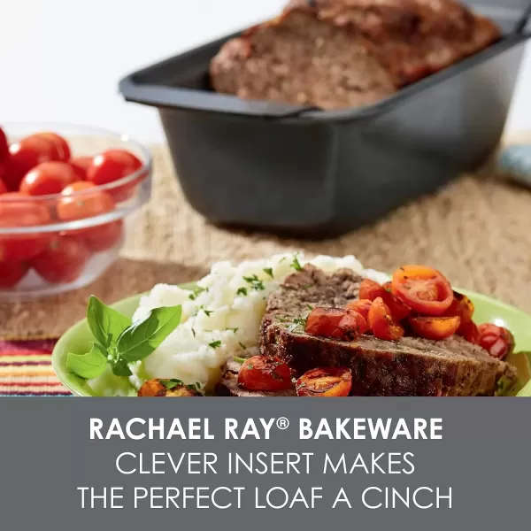 imageRachael Ray Bakeware MeatloafNonstick Baking Loaf Pan with Insert 9 Inch x 5 Inch GrayLoaf Pan