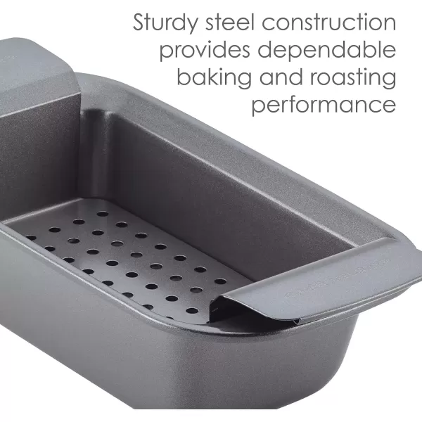 imageRachael Ray Bakeware MeatloafNonstick Baking Loaf Pan with Insert 9 Inch x 5 Inch GrayLoaf Pan