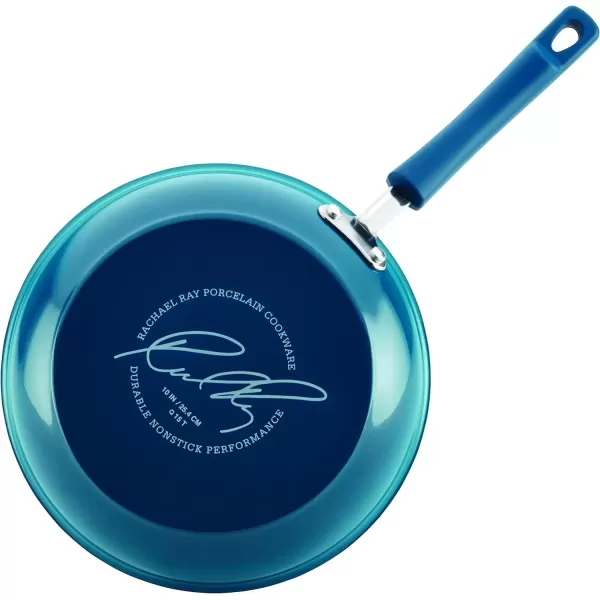 imageRachael Ray Brights Nonstick Frying Pan Set  Fry Pan Set  Skillet Set  925 Inch and 11 Inch GrayMarine Blue