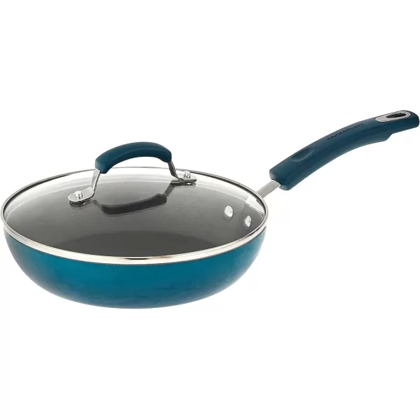 imageRachael Ray Brights Nonstick Frying Pan Set  Fry Pan Set  Skillet Set  925 Inch and 11 Inch GrayMarine Blue