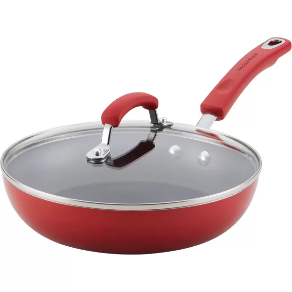 imageRachael Ray Brights Nonstick Frying Pan Set  Fry Pan Set  Skillet Set  925 Inch and 11 Inch GrayRed