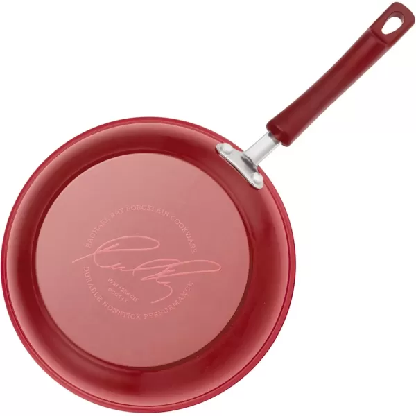 imageRachael Ray Brights Nonstick Frying Pan Set  Fry Pan Set  Skillet Set  925 Inch and 11 Inch GrayRed Gradient