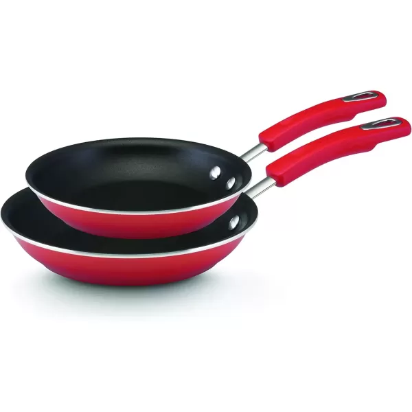 imageRachael Ray Brights Nonstick Frying Pan Set  Fry Pan Set  Skillet Set  925 Inch and 11 Inch GrayRed Gradient