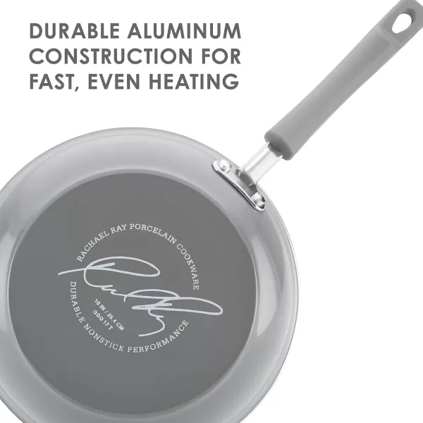 imageRachael Ray Brights Nonstick Frying Pan Set  Fry Pan Set  Skillet Set  925 Inch and 11 Inch GraySea Salt Gray
