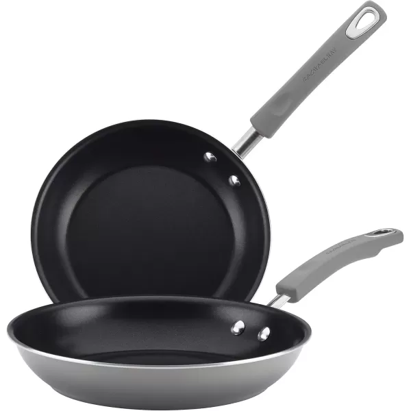 imageRachael Ray Brights Nonstick Frying Pan Set  Fry Pan Set  Skillet Set  925 Inch and 11 Inch GraySea Salt Gray Gradient